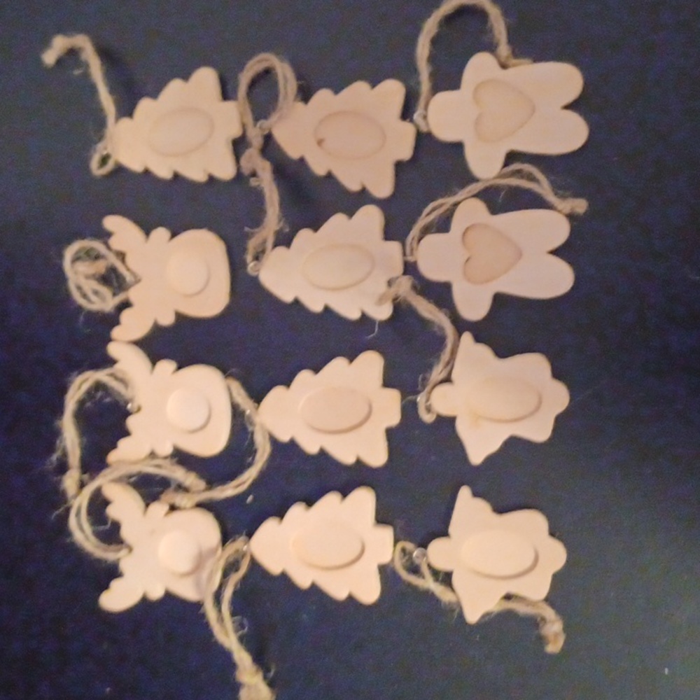 12 New Christmas Wooden Craft Ornaments